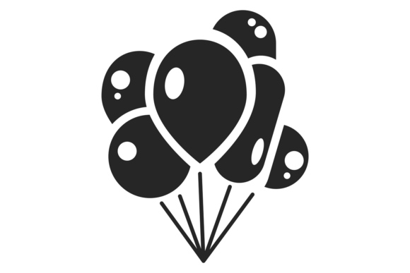 Download Balloon Bunch Black Icon. Holiday Party - Balloon Collection
