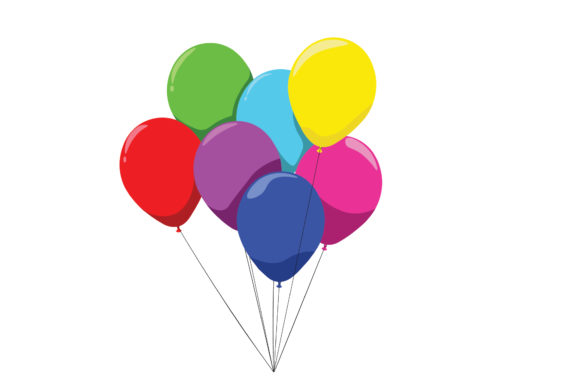 Download Seven Colorful Birthday Balloons - Balloon Collection