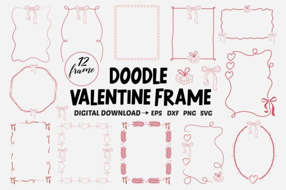 Download Doodle Valentine Frame SVG PNG Bundle - Valentine Collection