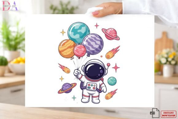 Download Cute Astronaut Space Balloon Kids Png - Balloon Collection