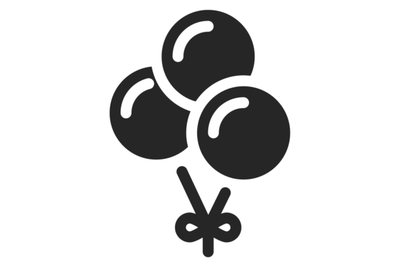 Download Balloon Bunch Black Icon. Party Decorati - Balloon Collection
