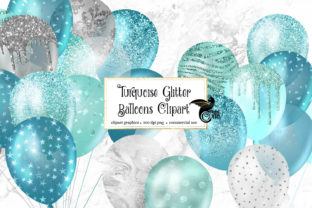 Download Turquoise Glitter Balloons Clipart - Balloon Collection