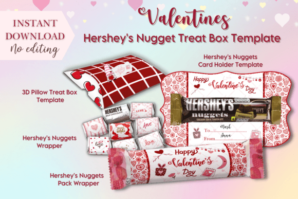 Download Valentines Candy Treat Box Template - Valentine Collection