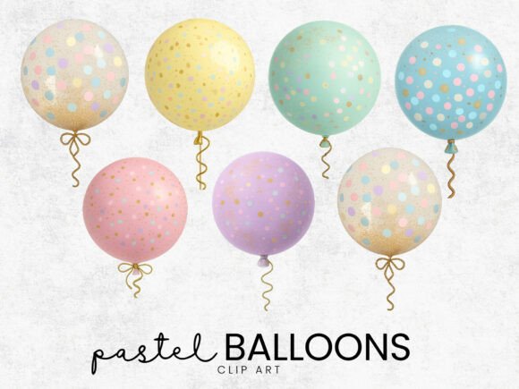 Download Birthday Pastel Balloons Clipart PNG - Balloon Collection