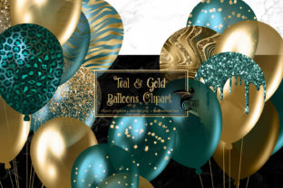 Download Teal and Gold Balloons Clipart - Balloon Collection