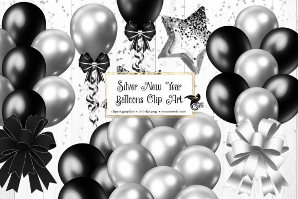 Download Silver New Years Balloons Clipart - Balloon Collection