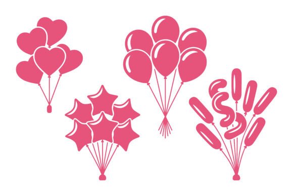 Download Balloon Bunch Heart Star Vector Design - Balloon Collection