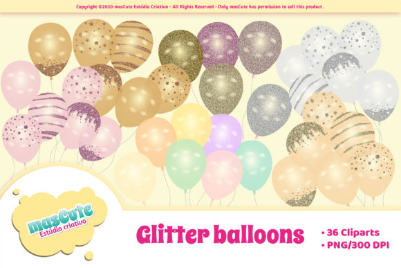 Download Glitter Balloons Cliparts - Balloon Collection
