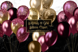 Download Burgundy and Gold Balloons Clipart - Balloon Collection