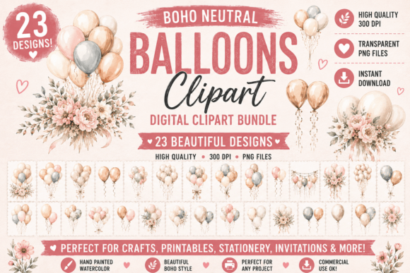 Download Watercolor Neutral Balloons Clipart - Balloon Collection