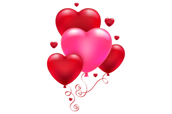 Download Valentine Balloon Bunch. Heart Shape Hol - Balloon Collection