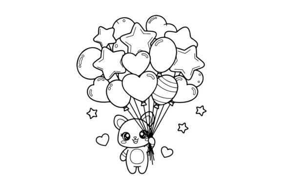 Download Cute Bear with Heart Balloons Love Celeb - Balloon Collection