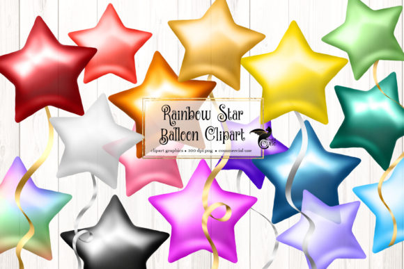Download Rainbow Star Balloons Clipart - Balloon Collection