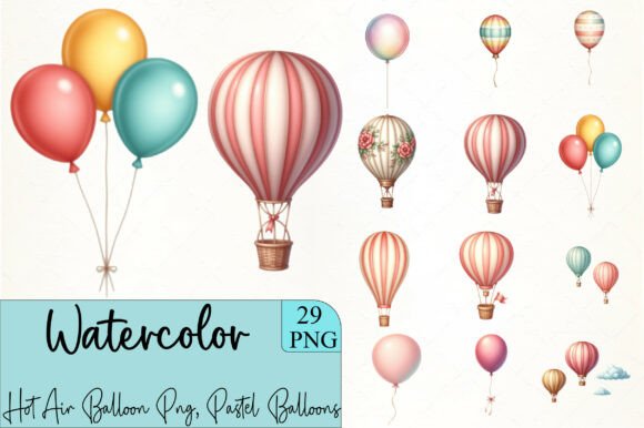 Download Hot Air Balloon Png, Pastel Balloons Png - Balloon Collection