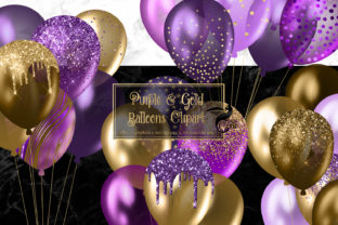 Download Purple and Gold Balloons Clipart - Balloon Collection