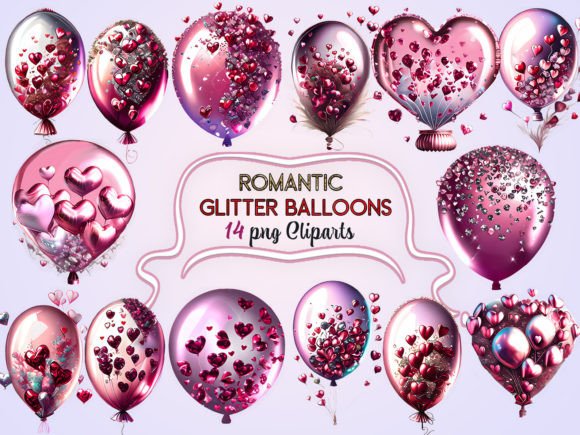 Download Romantic Glitter Balloons Sublimation - Balloon Collection