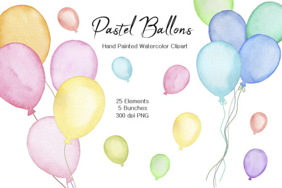 Download Watercolor Pastel Balloons Clipart - Balloon Collection