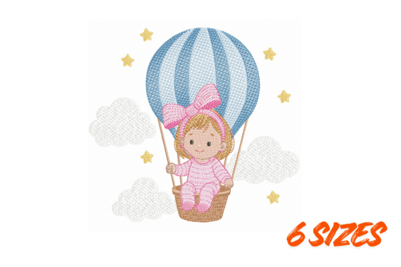 Download Baby Girl Balloon Embroidery Design - Balloon Collection
