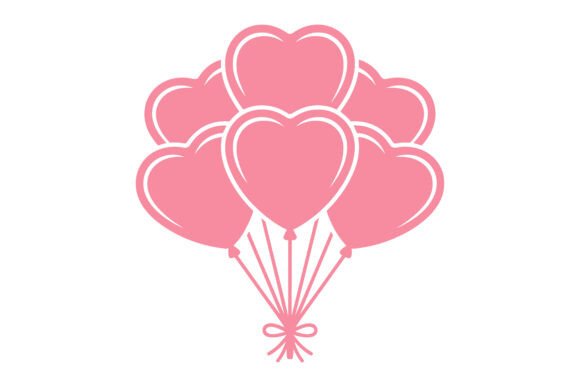 Download Glossy Bunch Heart Balloon Design - Balloon Collection