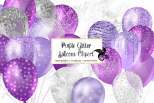 Download Purple Glitter Balloons Clipart - Balloon Collection