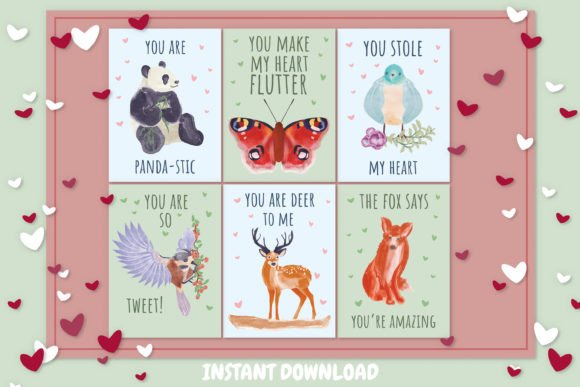 Download Printable Animals Valentine Cards - Card Collection