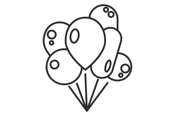 Download Balloon Bunch Line Icon. Floating Funfai - Balloon Collection