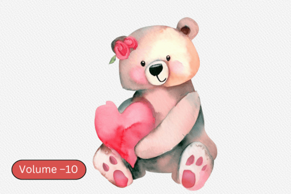 Download Valentine &amp; Cute Bear Watercolor Vol–10 - Valentine Collection