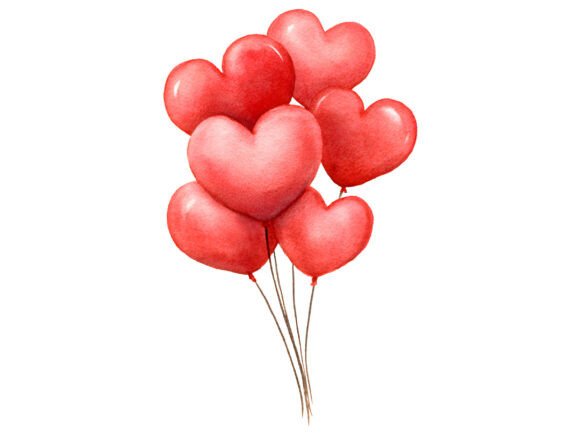 Download Red Heart Balloon Bunch PNG - Balloon Collection