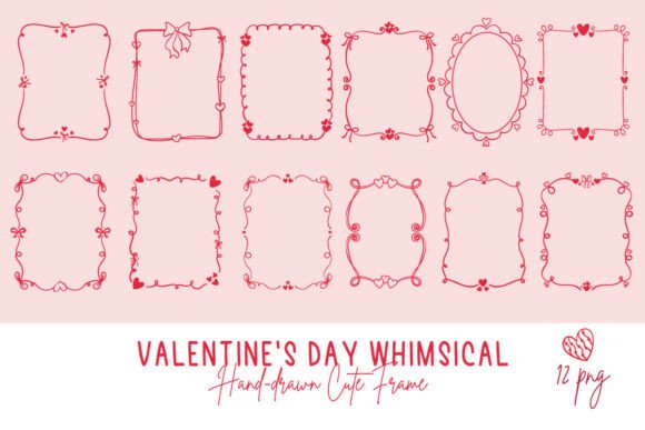 Download Valentine's Day Hand-Drawn Frame Bundle - Valentine Collection