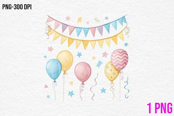 Download Pastel Birthday Balloons Clipart - Balloon Collection