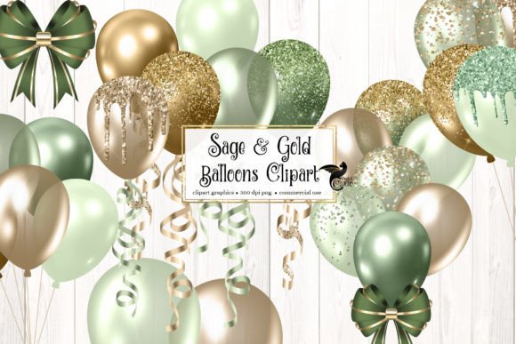 Download Sage and Gold Balloons Clipart - Balloon Collection