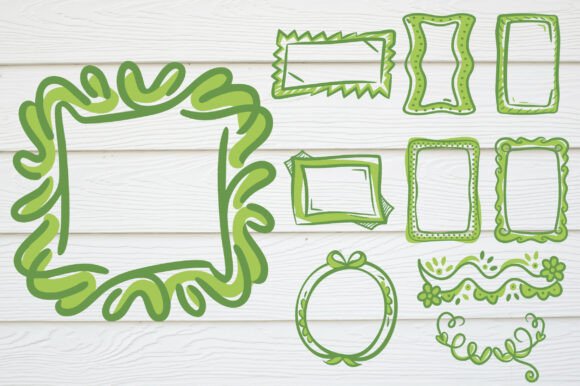 Download Green Hand Drawn Doodle Frame SVG Bundle - Premium Resources