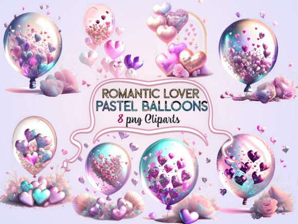 Download Romantic Lover Pastel Balloons Clipart - Balloon Collection